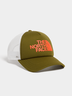 The North Face Unisex Logo Green/White Trucker Cap