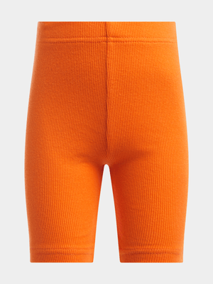 Jet Younger Girls Orange Cycle Shorts