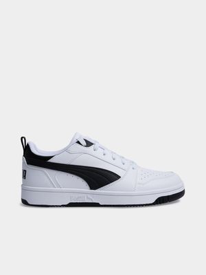 Mens Puma Rebound V6 Lo White/Black Sneaker