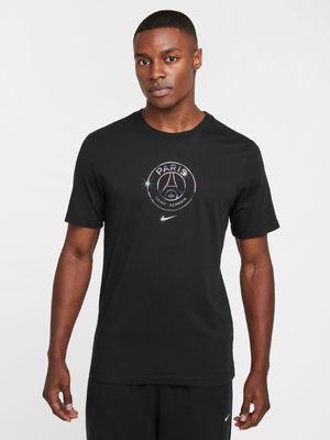 Mens Nike PSG Black Soccer Tee