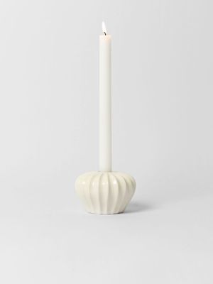 Dinner Candle Holder Ribbed Pod 10 x 6.5cm