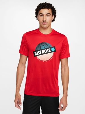 Mens Nike Dri-Fit University Red Basketball Tee