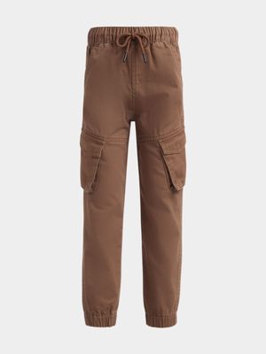 Jet Younger Boys Brown Cargo Joggers