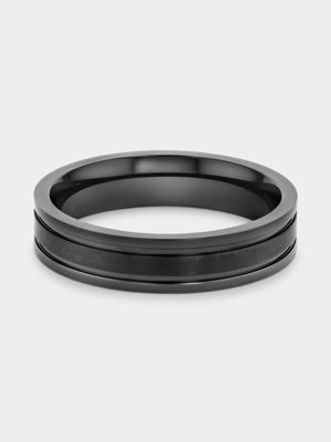 Zirconium Matt Centre Slim Ring