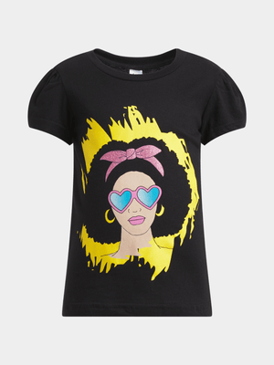 Jet Younger Girls Black T-Shirt