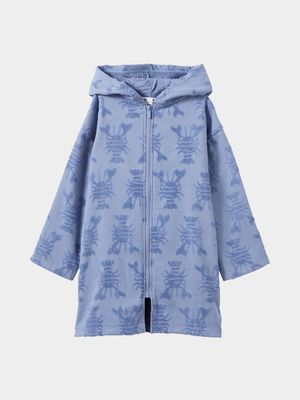 Cotton On Kids Navy Zip Thru Hooded Towel