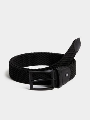 Men's Markham Woven Elastic Black Belt