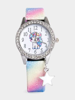 Girl's Rainbow Star Charm Watch