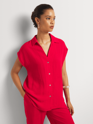 Linen-like Extended Shoulder Shirt