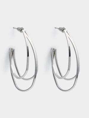 Triple Long Oval Hoop Earrings