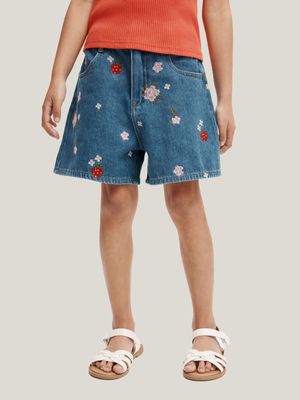 Cotton On Kids Girl Blue Winter Denim Shorts