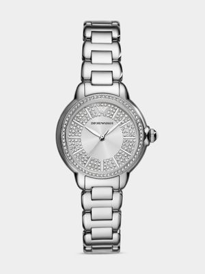 Emporio Armani Silver Dial Stainless Steel Bracelet Watch