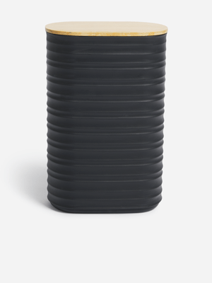 Jet Home Black Ribbed Large Canister