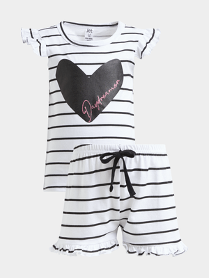 Jet Girls Heart Print Short PJ Set