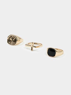 Men's Markham St Christopher Signet Gold Ring Pack