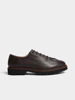 Fabiani Men's Brown Deconstructed Lace Derby