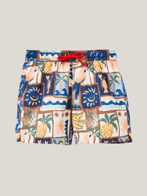 Cotton On Kids Boy Navy Bailey Board Shorts