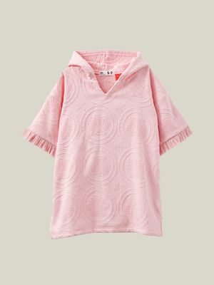 Cotton On Kids Pink Short Sleeve Hooded Towel