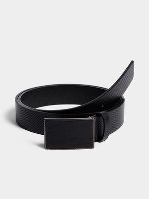 Men's Markham Carbon Trim Plate Black Belt