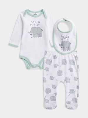 Jet Baby Harbour Gray 4 Piece Elephants Gift Set