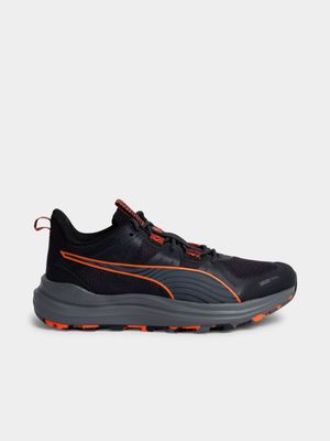 Mens Puma Reflect Lite Trail Black/Orange Sneaker