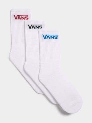 Vans Basic Crew 3-Pack White Socks