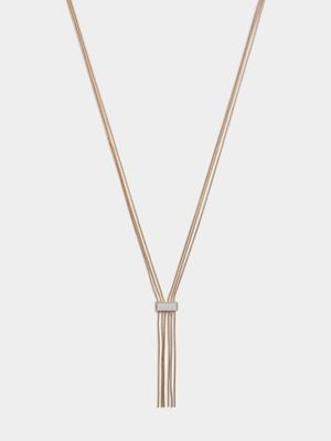 Metal Bar Long Chain Necklace