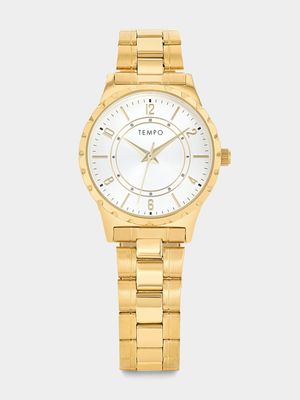 Tempo Women’s Gold Plated Bracelet Watch