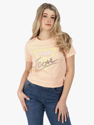 Women's Guess Pink Iconic T-Shirt