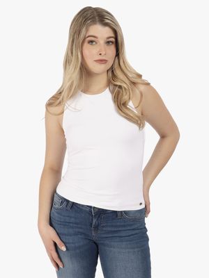 Women's Guess White Mora Cut-Out Back Top