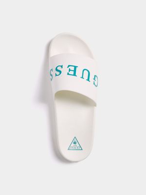 Men's Guess Pure White Slides