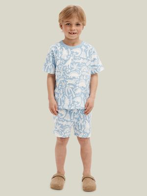 Cotton On Kids  Blue Jordan Short Sleeve Pyjama Set