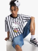 Unisex Black Striped Hello Kitty Graphic Top - Bash.com Unisex Black Striped Hello Kitty Graphic Top - Bash.com