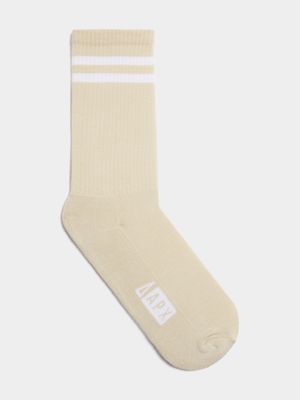 APX Branded With Stripe Stone Rib Sock