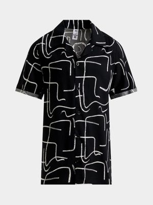 Jet Older Boys Black/White Abstract Shirt