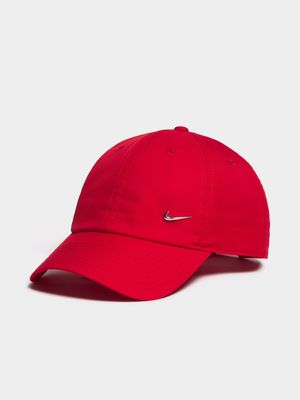 Nike Unisex Club Peak Unstructured Metal Swoosh Red Cap