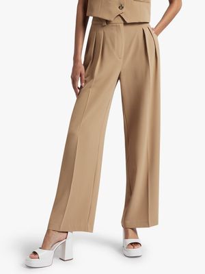 Smart Wide Leg Pleated Pants