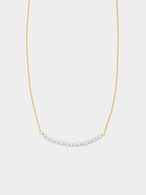 Gold Plated Sterling Silver Shell Pearl Necklet