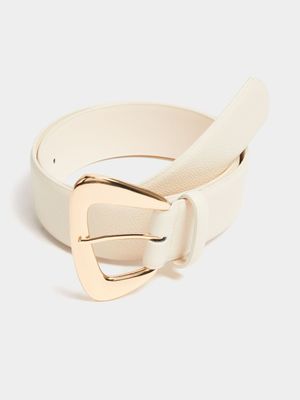 Textured Rectangular Buckle Belt