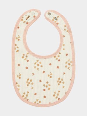 Cotton On Baby Pink Organic Pointelle Bib