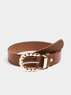 Detailed Round Buckle Belt