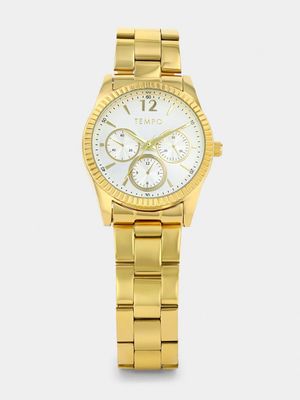 Tempo Gold Plated Silver Fashion Multi Dial Bracelet Watch