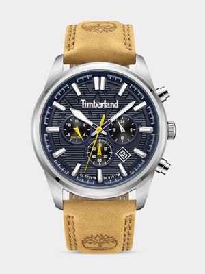 Timberland Northbridge Stainless Steel Navy Dial Tan Leather Chronograph Watch