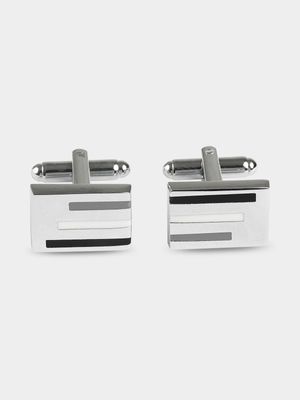 Men's Markham Rectangular Filled Silver Cufflinks