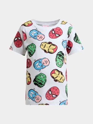 Jet Younger Boys White Marvel T-Shirt