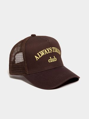 Men's Brown Always Tired Trucker cap