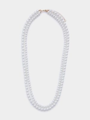 Double Layer Pearl Chain Necklace