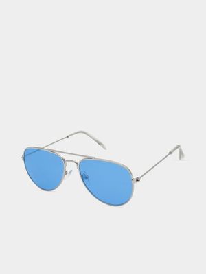 Boy's Silver Aviator Sunglasses