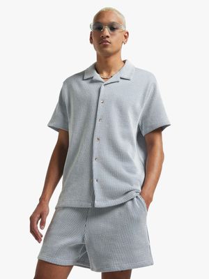 Men's Navy Seersucker Co-Ord Shorts