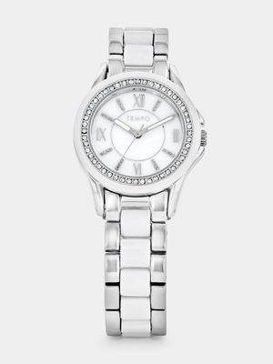 Tempo Silver Plated Silver Dial Bracelet Watch